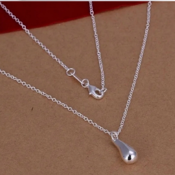 925 Sterling Silver Waterdrop Jewelry Set Bracelet Necklace Earrings and Ring - Picture 8 of 16